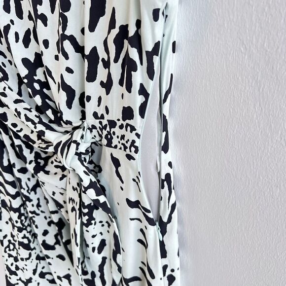 Diane von Furstenberg New Della Paint Splash Printed Dress Light Green Women’s 8 - Picture 10 of 15